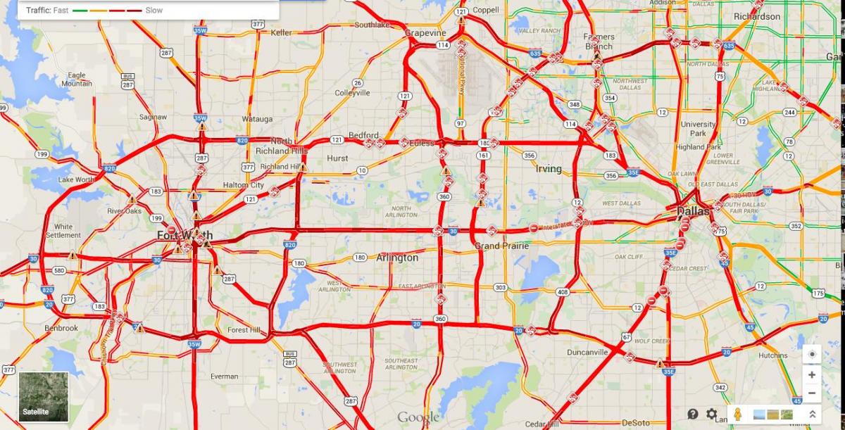 peta Dallas lalu lintas