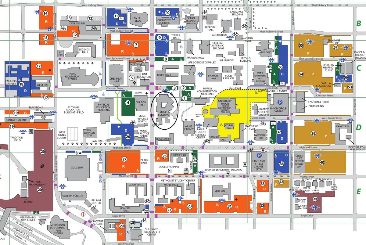 University of Texas Utara Dallas peta