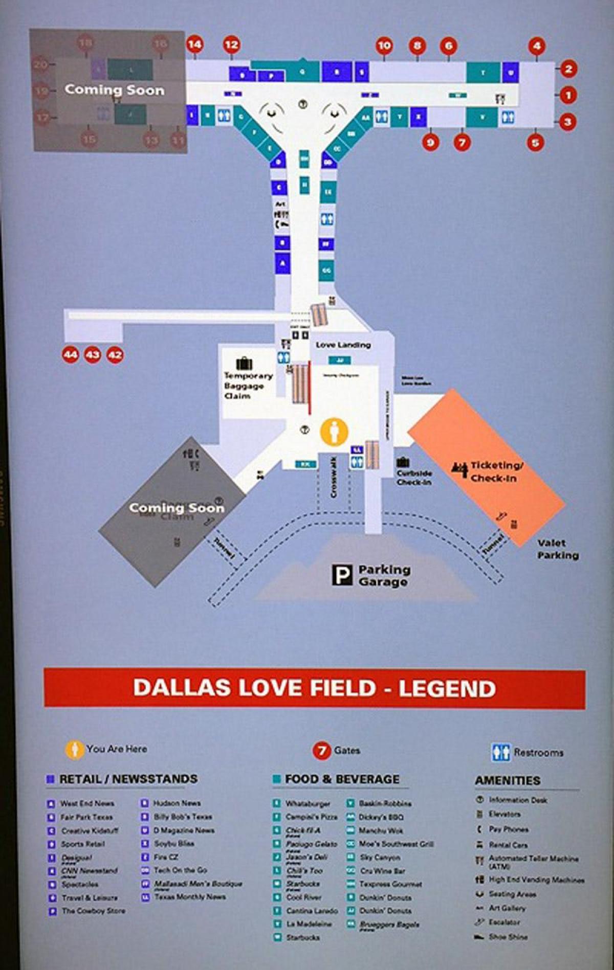 Dallas cinta lapangan terbang peta