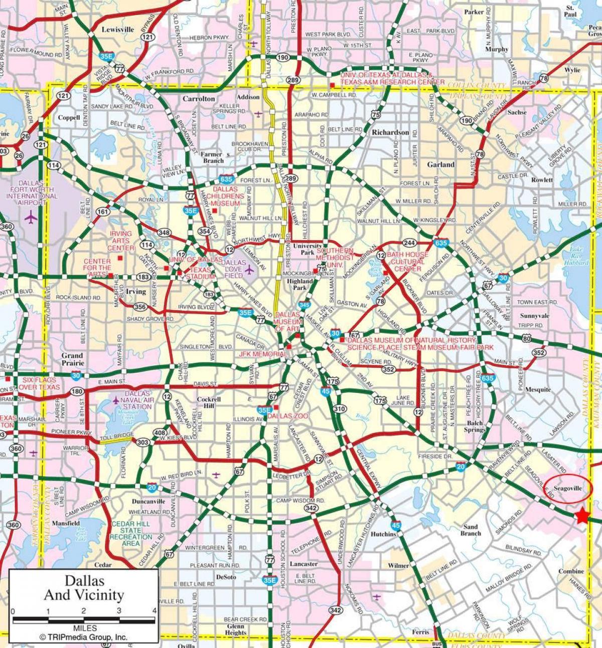 peta Dallas pinggir bandar