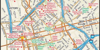 Peta kota Dallas jalan-jalan
